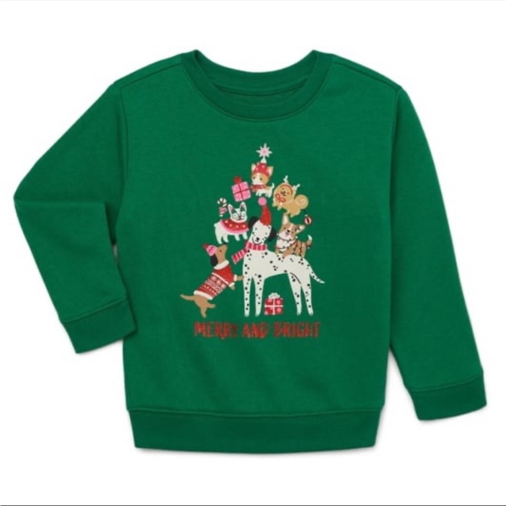 Girls 5T Green Christmas Sweatshirt